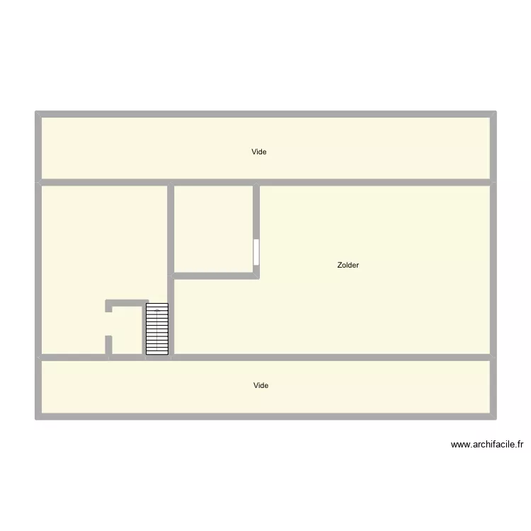 Bellgem - Rollegemsestraat 11 - Bovenverdieping. Plan de Bellgem - Rollegemsestraat 11 - Bovenverdieping. Plan de