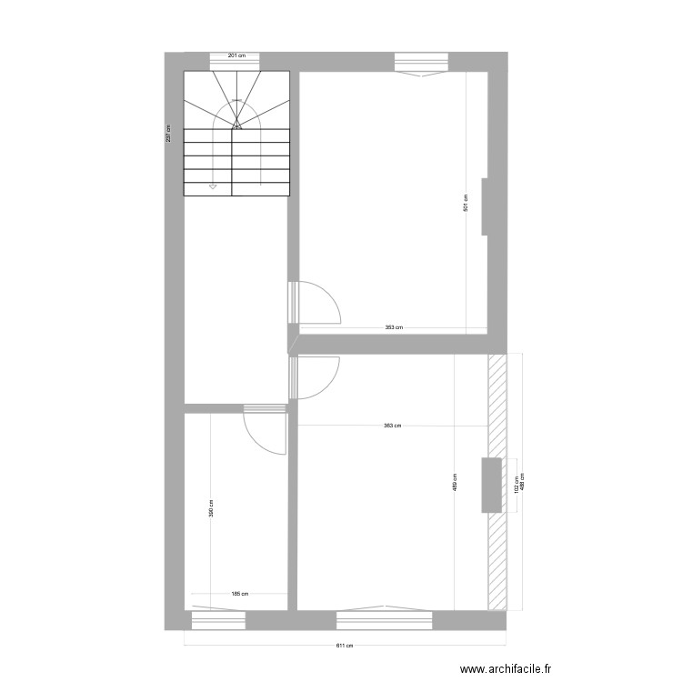  2ième étage nouvelle mesures. Plan de 0 pièce et 0 m2