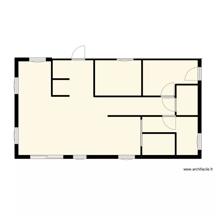 Combet Ouverture mur cuisine. Plan de 6  et 61 m²