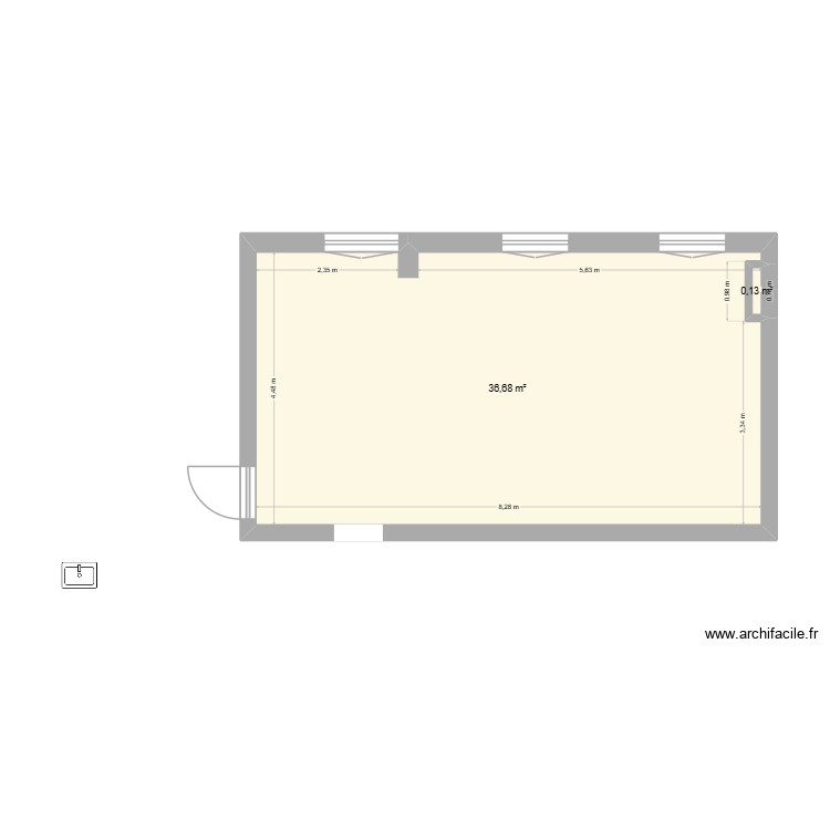 2 pi&egrave;ces vide. Plan de 0 pièce et 0 m2