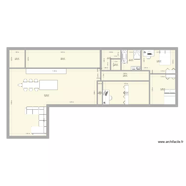Maison V2. Plan de 11 et 153 m² Maison V2. Plan de 11 et 153 m²