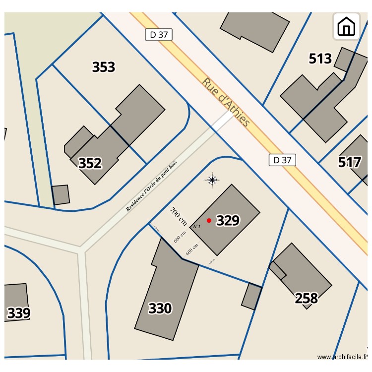 cadastre . Plan de 0 pièce et 0 m2