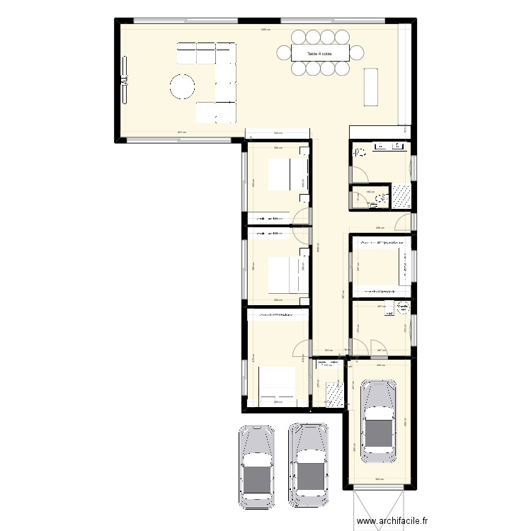 Bosna Kuca. Plan de 9 pièces et 189 m2