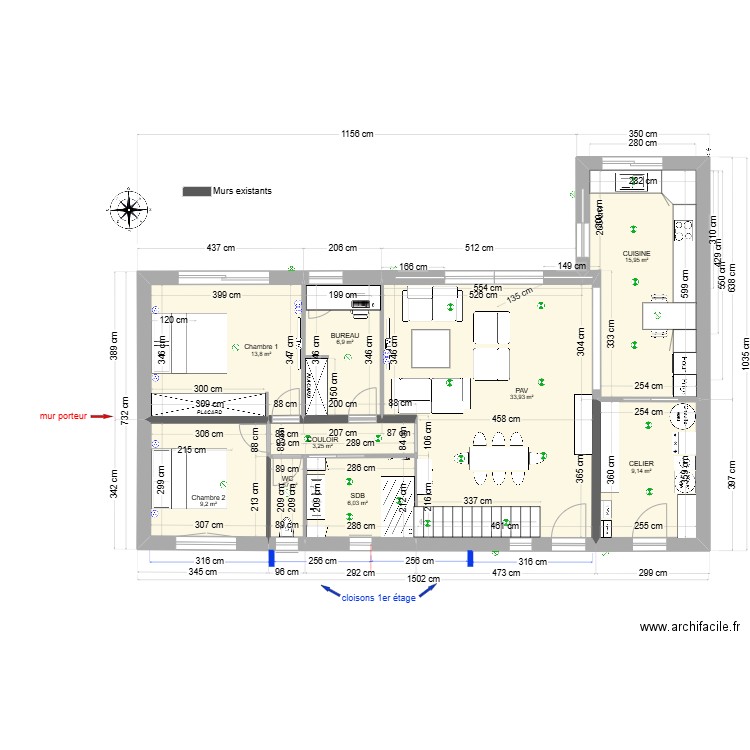 RENOVATION avril 2024. Plan de 11 pièces et 147 m2