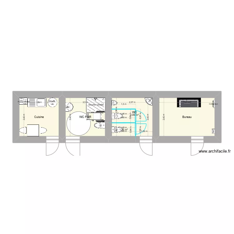 Davy. Plan de 5  et 27 m²
