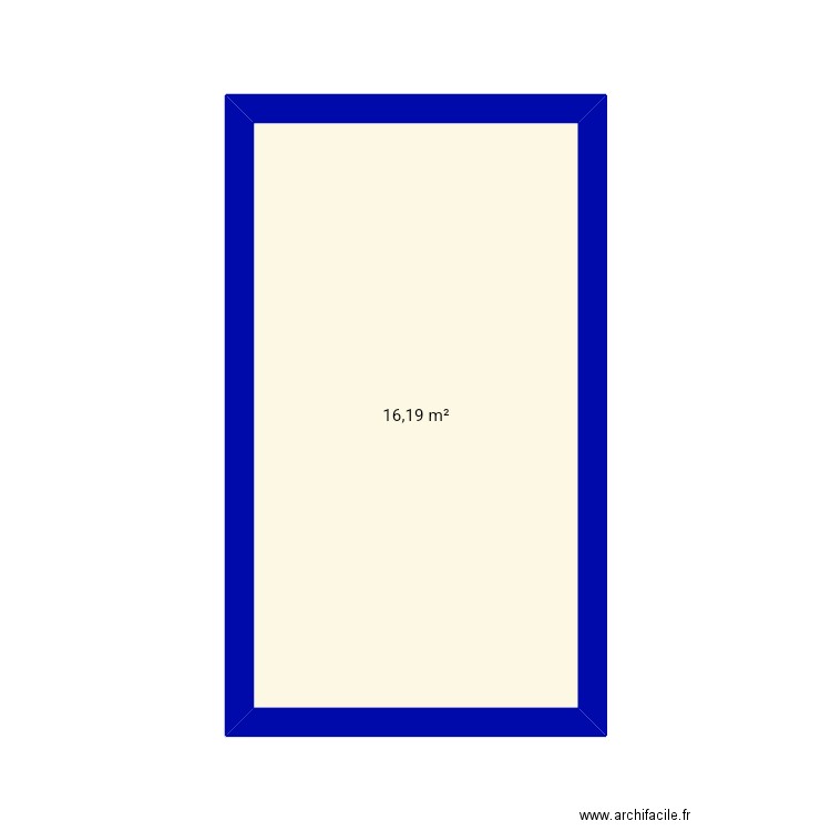 Chambre michel Isabelle . Plan de 1 pièce et 16 m2
