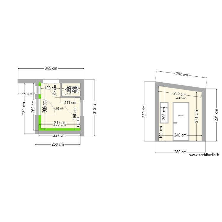 BATONNET - Haie Leleu. Plan de 5 pièces et 15 m2