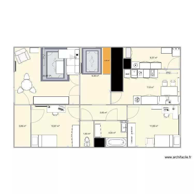 appart VOLHA 11. Plan de 