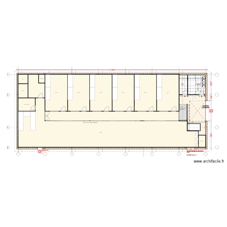 PROJET LYON 3. Plan de 14 pièces et 461 m2