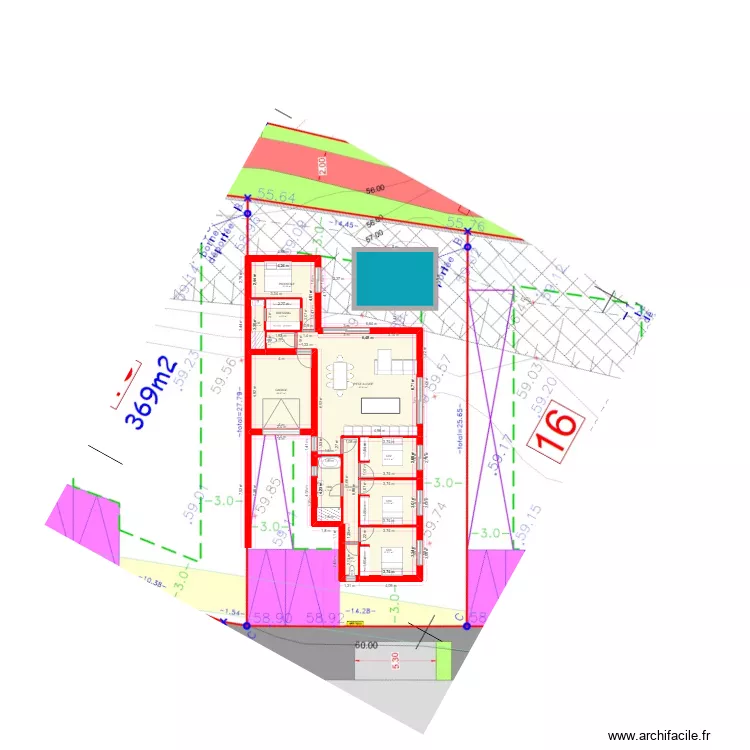 Lot 17 Maison 4 chambre plein pied. Plan de 