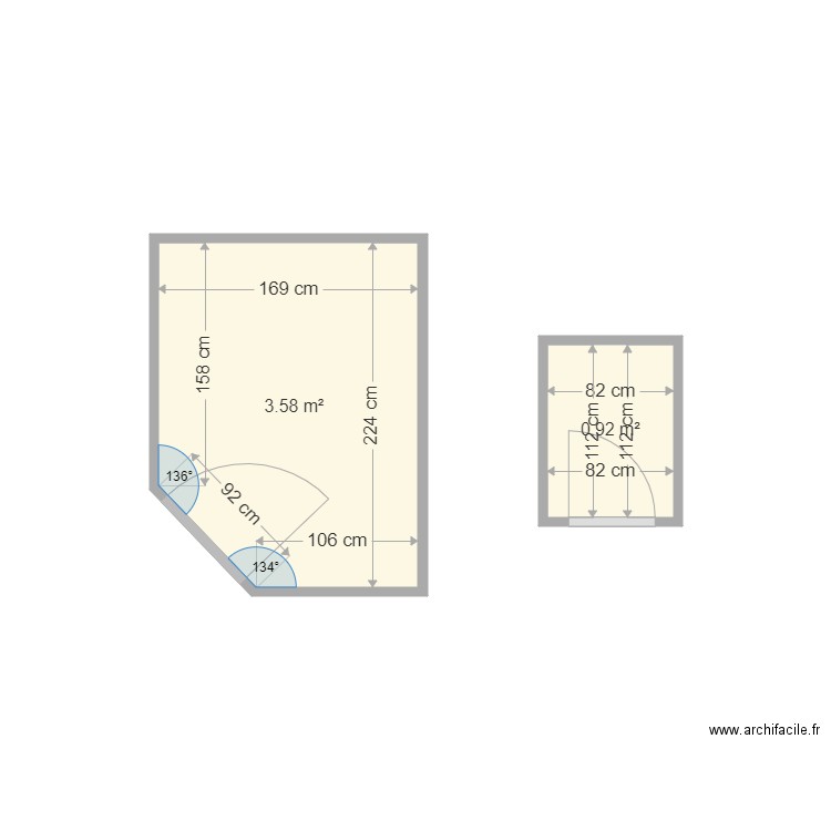 Plan SDB + WC L'Europe. Plan de 0 pièce et 0 m2