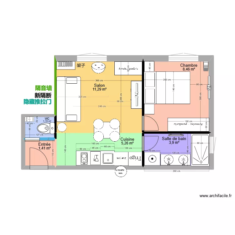 Javel-new cloison. Plan de 