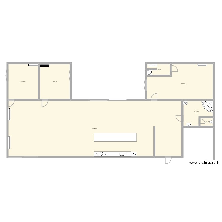 ilhan. Plan de 7 pièces et 266 m2