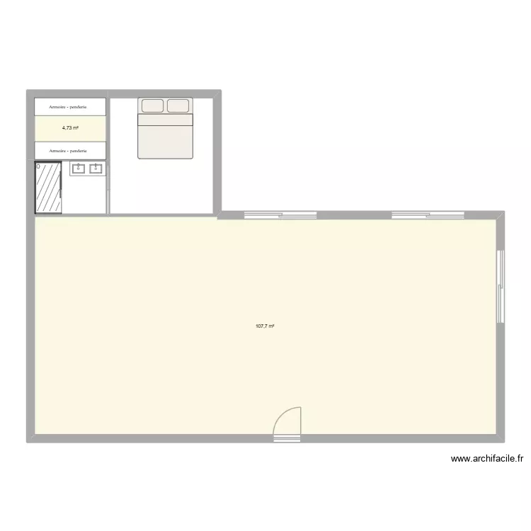 tom. Plan de 2 Pièces et 112 m²