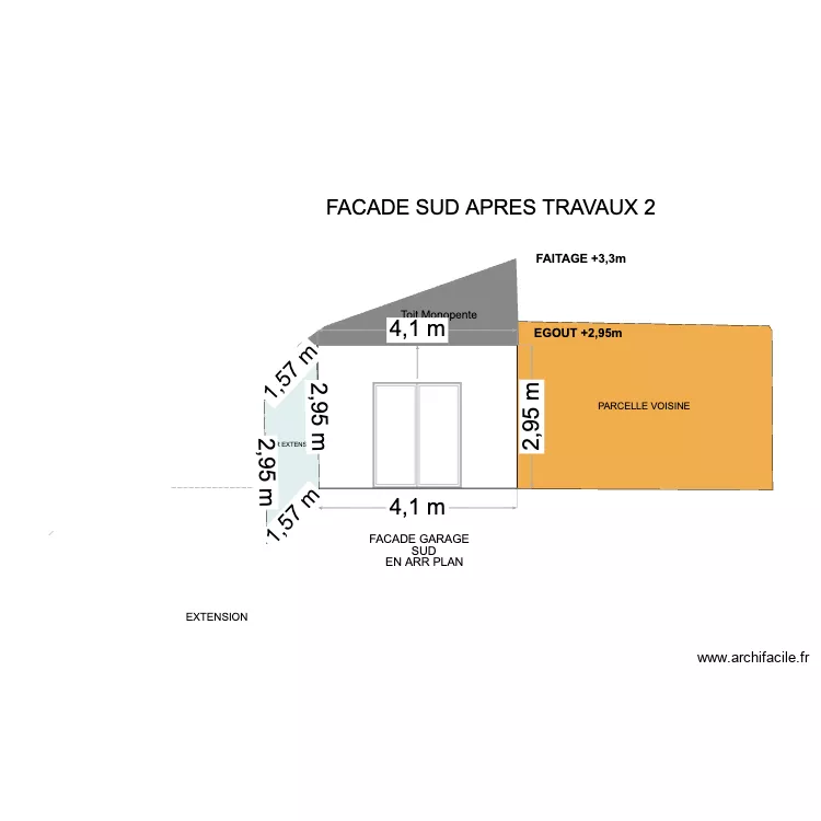 Plan de FACADE AV/AP SUD. Plan de Plan de FACADE AV/AP SUD. Plan de