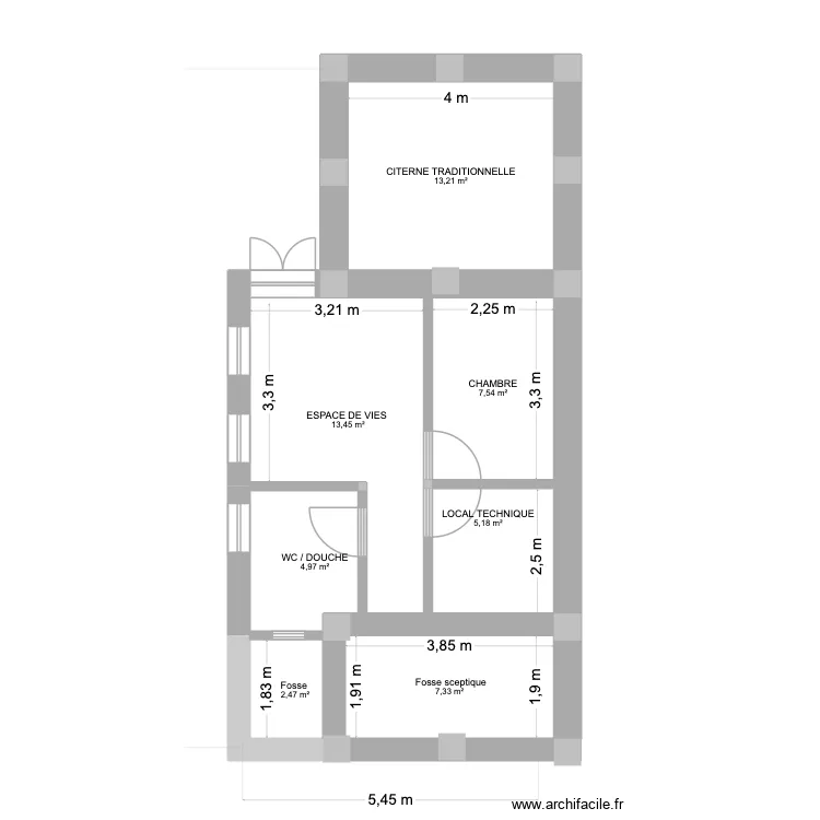 SOUSOL V1. Plan de 7 et 54 m² SOUSOL V1. Plan de 7 et 54 m²