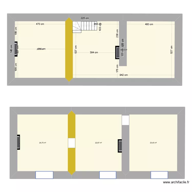 Maison combles. Plan de 