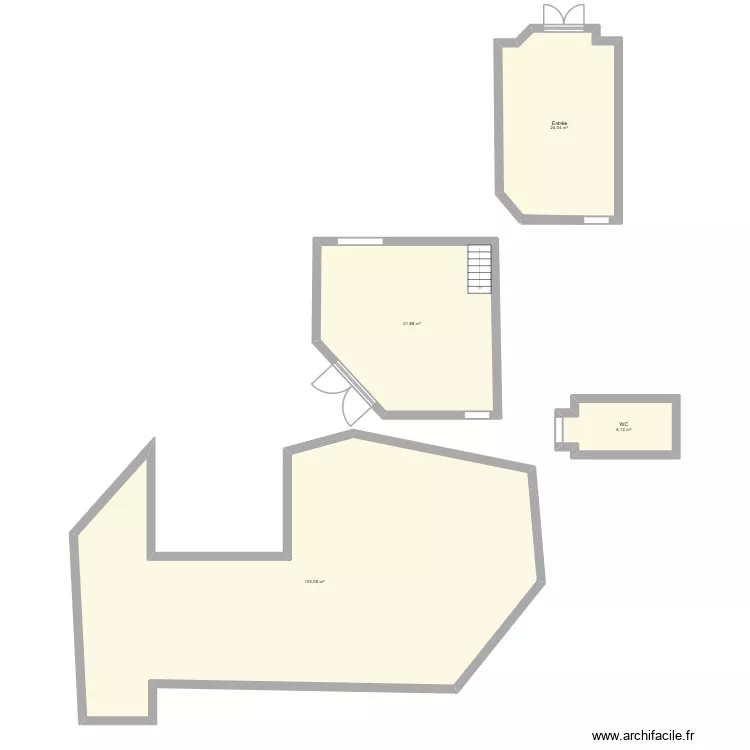 plan resto. Plan de 4 Pièces et 164 m²