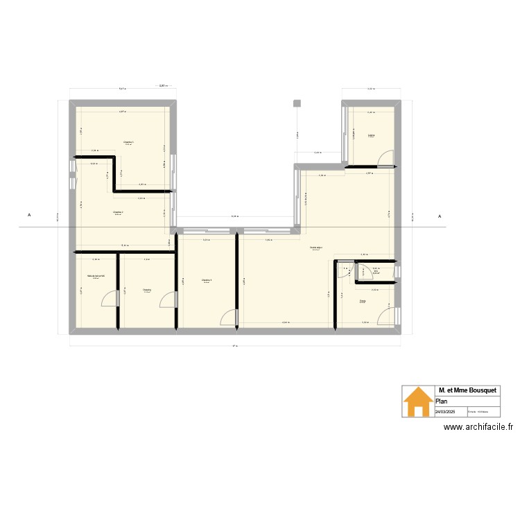 maison 2. Plan de 9 pièces et 132 m2