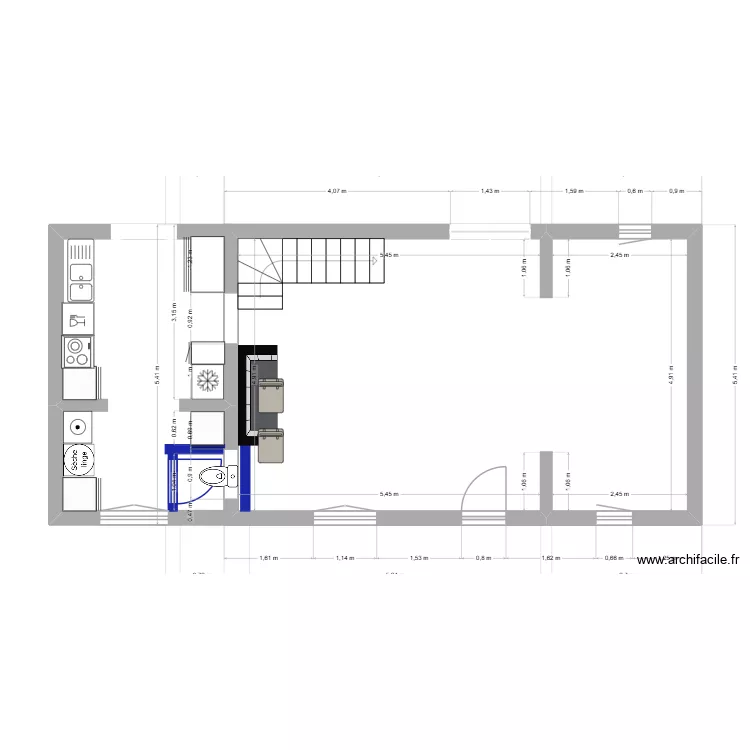 maison de valerie. Plan de 1 Pièce et 39 m² maison de valerie. Plan de 1 Pièce et 39 m²