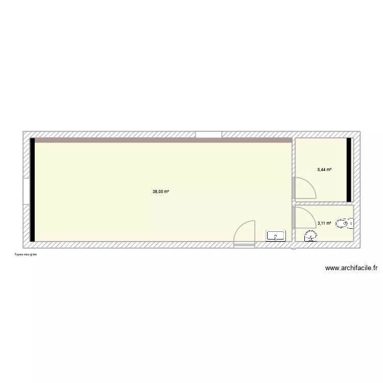 D&eacute;clic Club. Plan de 3  et 47 m²