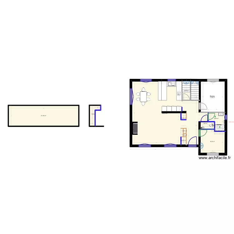 RDC - Plan des cloisons - Dressing d'entrée variante. Plan de 12 et 113 m² RDC - Plan des cloisons - Dressing d'entrée variante. Plan de 12 et 113 m²