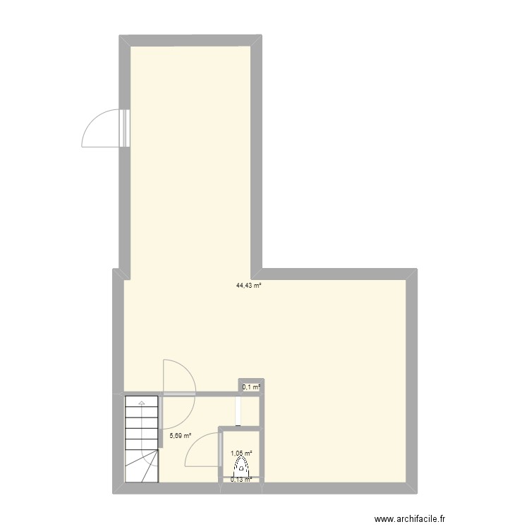 Apeldoorn beneden met bijkeuken v2. Plan de 5 pièces et 51 m2