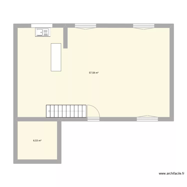 Pontcharra. Plan de 2  et 64 m²
