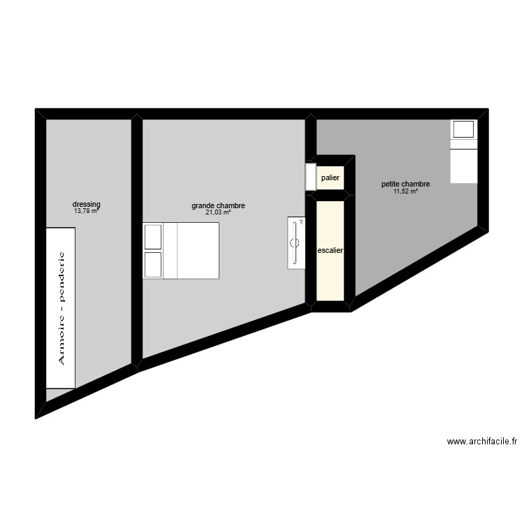 1er etage Maxime. Plan de 5 pièces et 49 m2