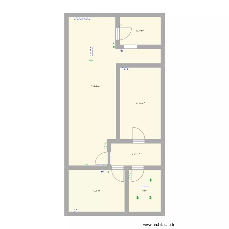 Apart atanasoaie. Plan de 6  et 73 m²