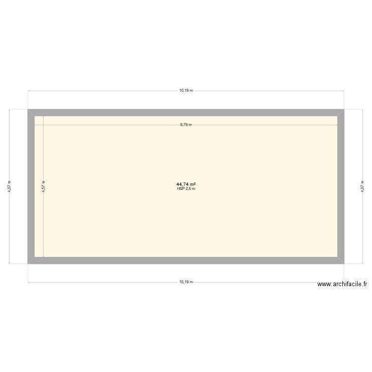 essai flandre toiture. Plan de 1 pièce et 45 m2