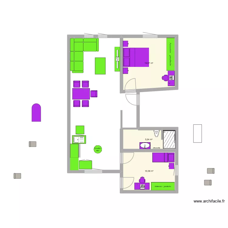 FRANCOIS 2. Plan de 3  et 30 m²