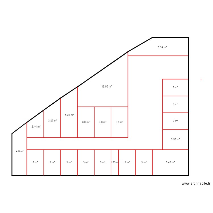 pk pasture. Plan de 23 pièces et 123 m2