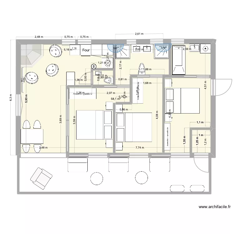 plan V3. Plan de 2 et 59 m² plan V3. Plan de 2 et 59 m²