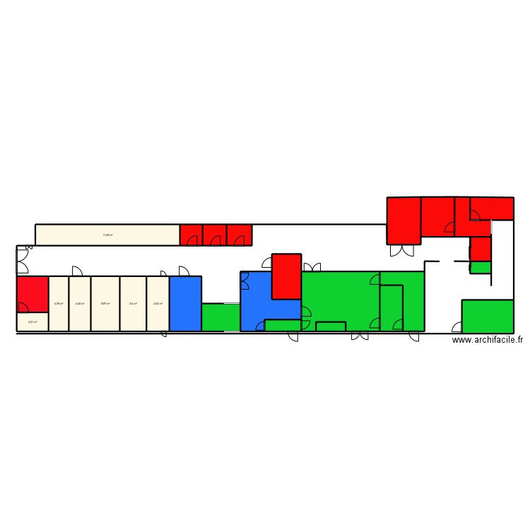 Plan Rebière. Plan de 27 pièces et 128 m2