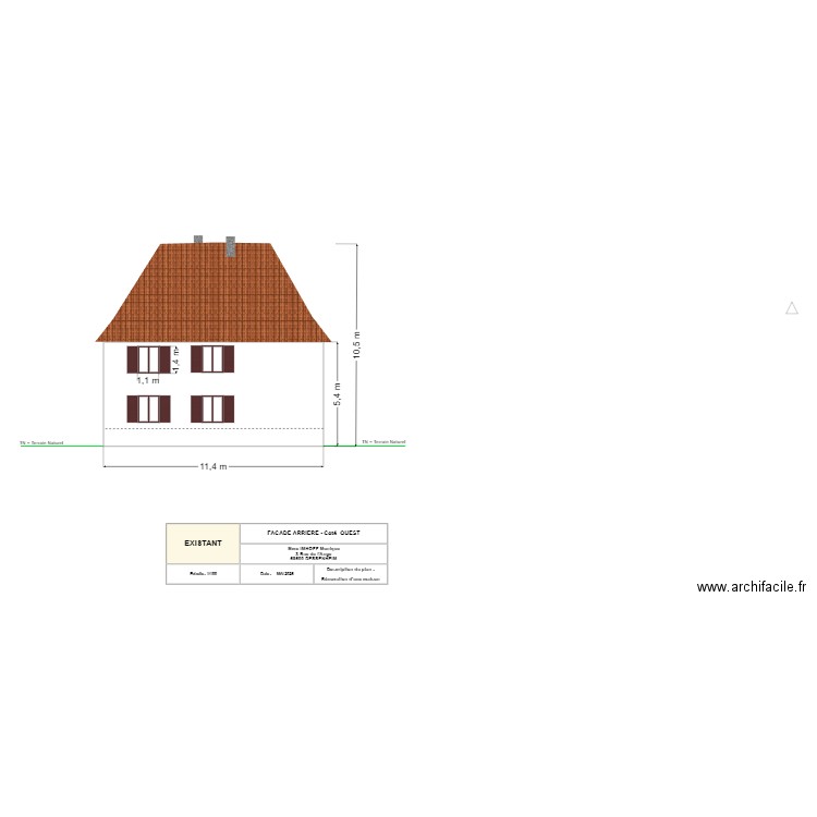IMHOFF FACE OUEST EXISTANT. Plan de 0 pièce et 0 m2