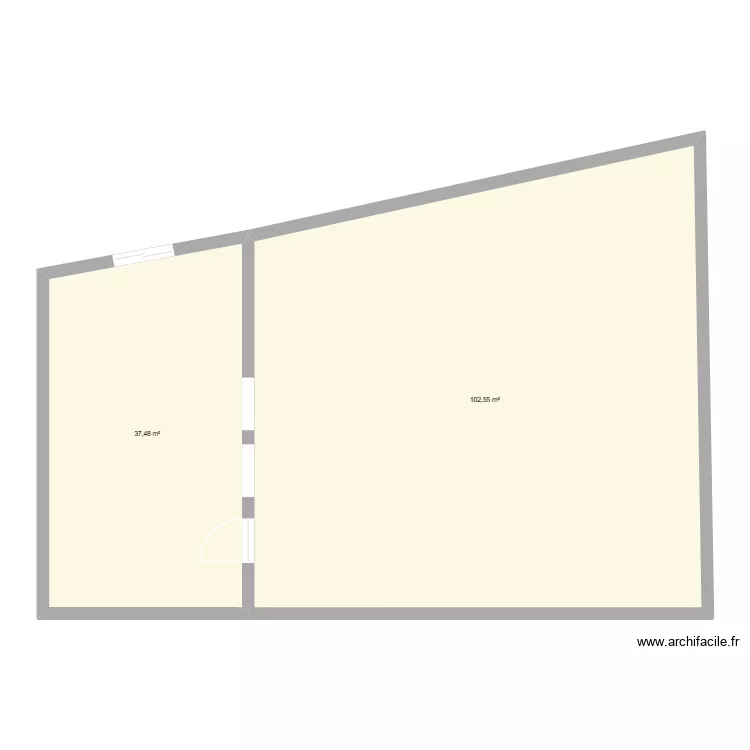 bureaux. Plan de 2  et 140 m²