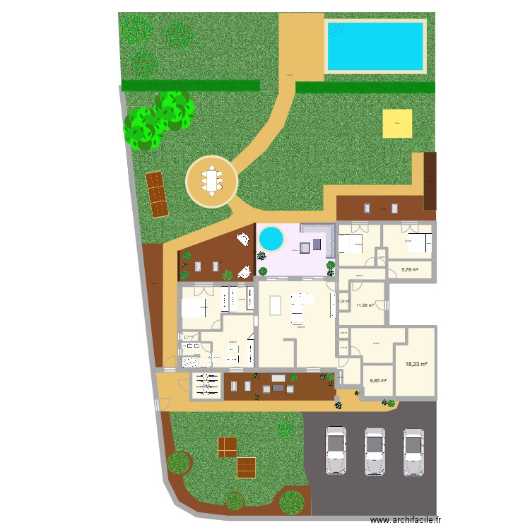 Alison - Extension Olbreuse 05. Plan de 20 pièces et 186 m2