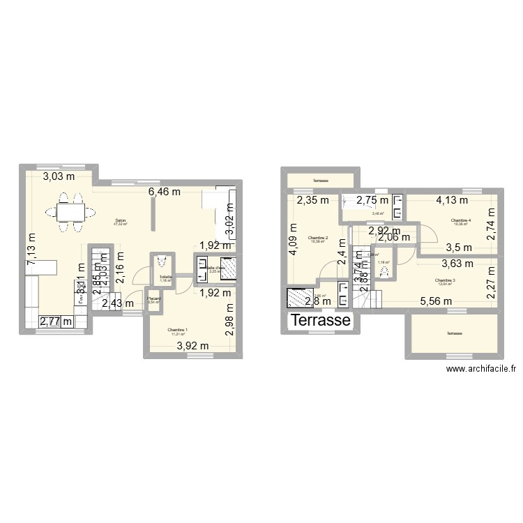 Base maison v3. Plan de 15 pièces et 119 m2