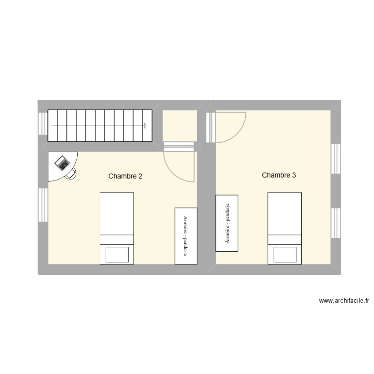 Jette 3. Plan de 4 pièces et 27 m2