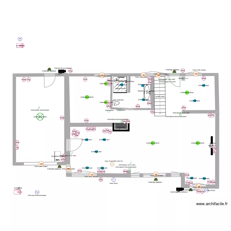 Stephenson Rez de ch &eacute;lectricit&eacute;. Plan de 2 pièces et 97 m²