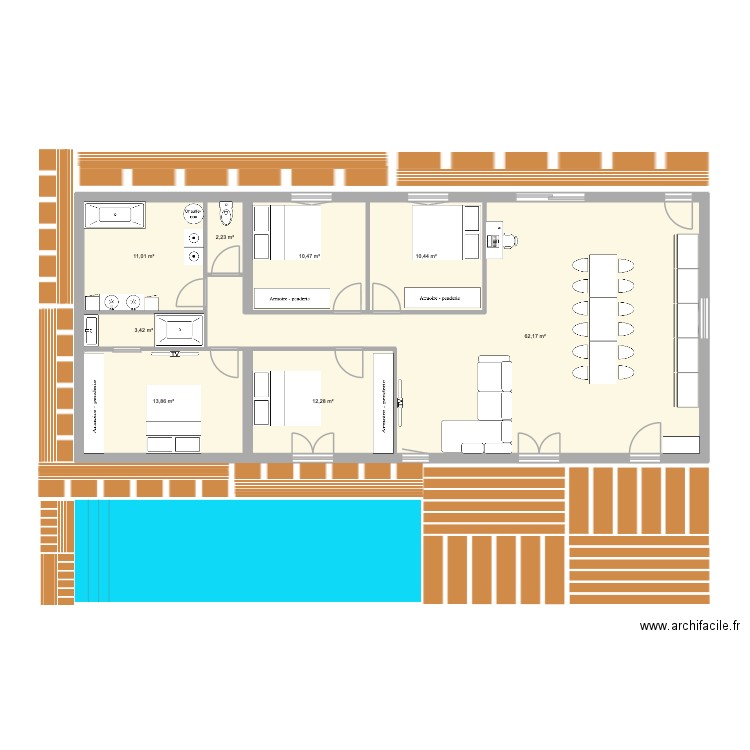 cubzac rdc arv. Plan de 8 pièces et 126 m2