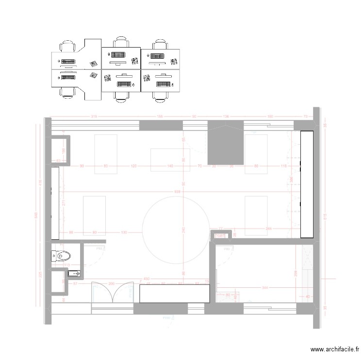 Deparcieux V2. Plan de 5 pièces et 54 m2
