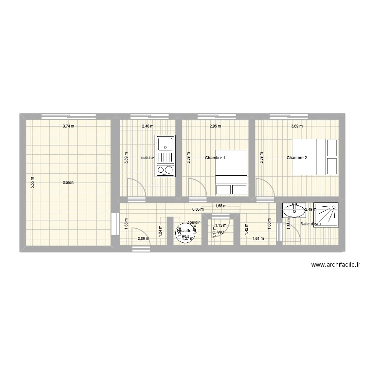 peymeinade. Plan de 7 pièces et 68 m2