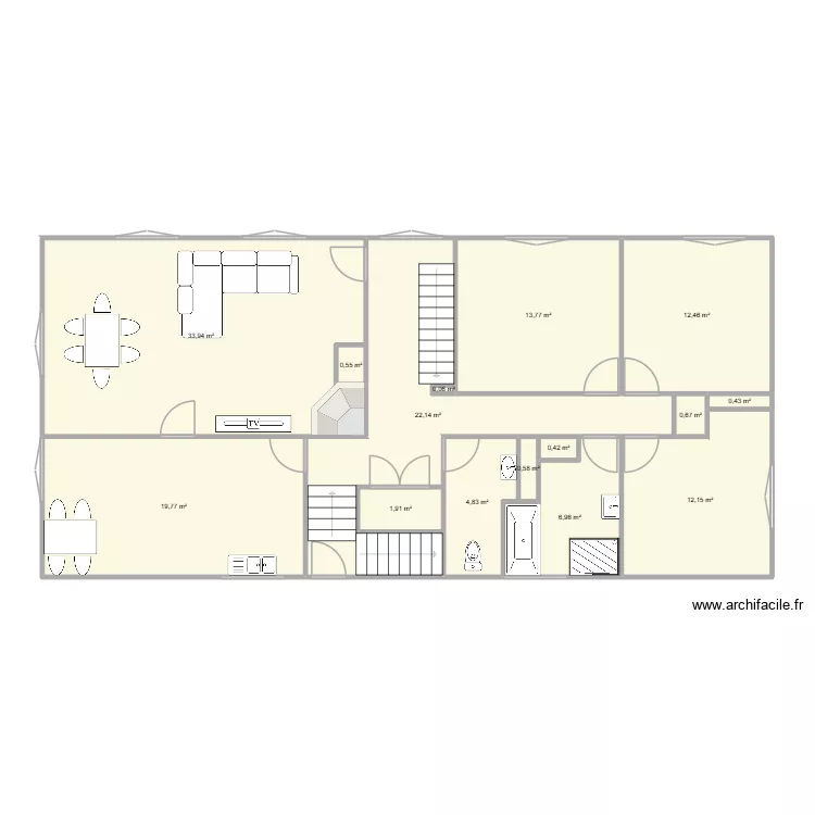 LA VOIVRE. Plan de 15  et 131 m²