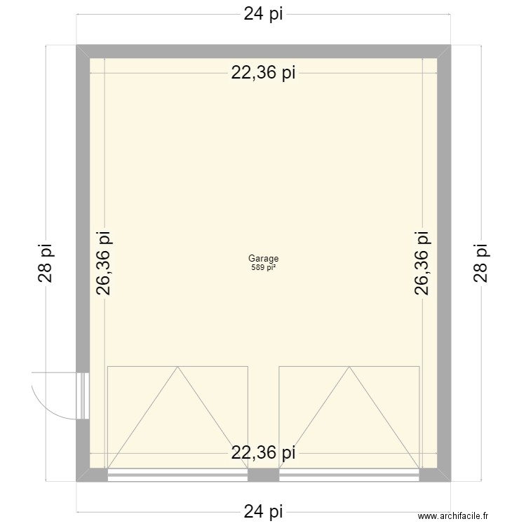 Garage. Plan de 1 pièce et 55 m2