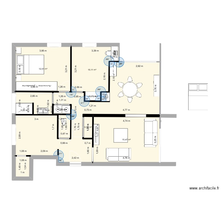 plan apt clermont. Plan de 6 pièces et 79 m2