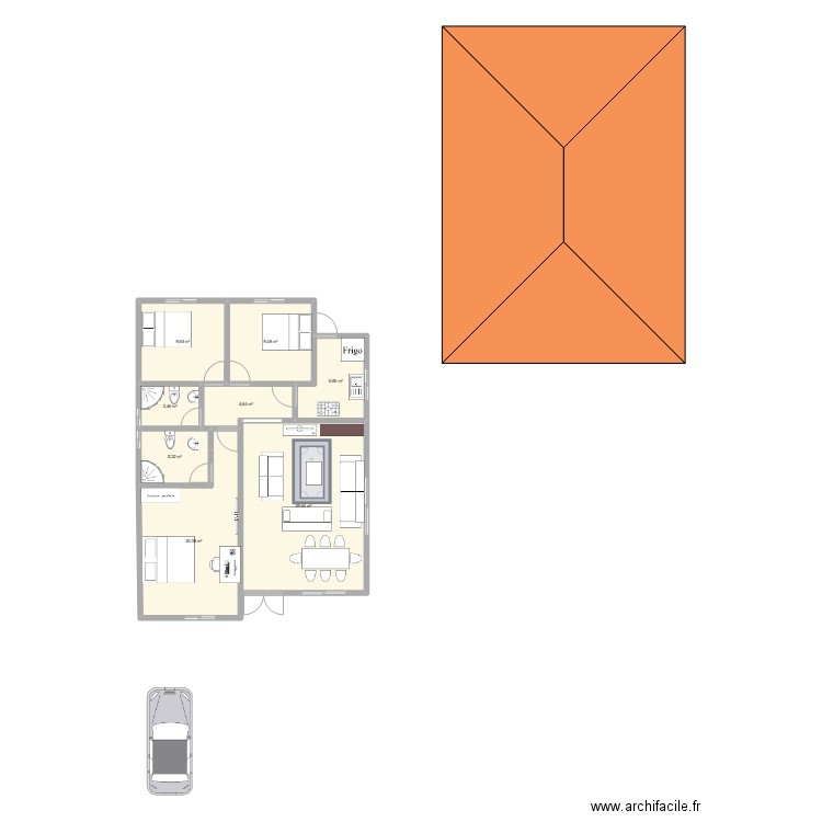 mon plan. Plan de 8 pièces et 89 m2