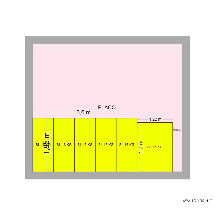 plan vu de face seche linge perpignan. Plan de 1  et 23 m²