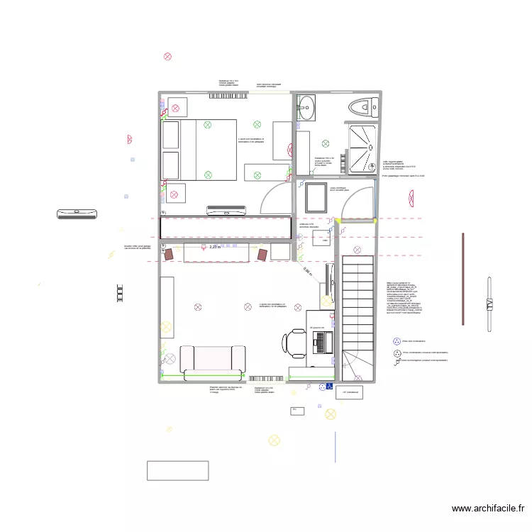 Sol 2: Salon + Chambre + SDB essai. Plan de 4 et 41 m² Sol 2: Salon + Chambre + SDB essai. Plan de 4 et 41 m²
